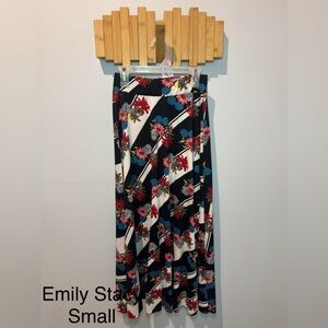 Emily Stacy Floral Maxi Skirt - Black and White